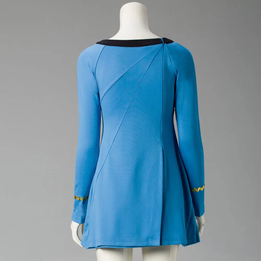 Cosplay Star Trek Female Duty TOS Blue Uniform Dress Classic Costume Adult New3