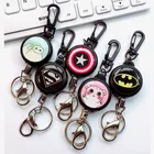 Custom Black Plastic retractable badge reel with the ring and keychain