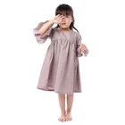 Latest frock designs baby cotton linen clothing printed girls ruffle dress little girls dresses
