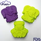 Wholesale Kids DIY cartoon animals silicone cake mold
