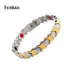 Fashion 316L Stainless Steel Bracelet Silver Gold Plate Bio Magnetic Jewelry