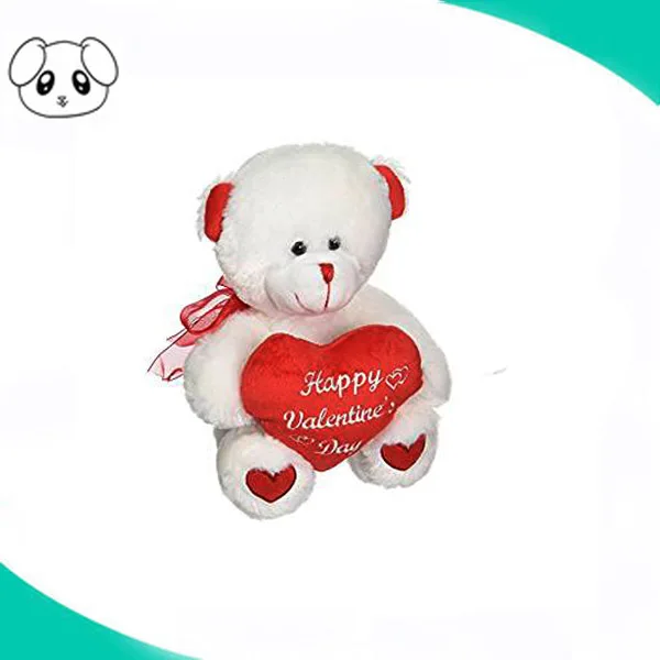 mini recordable red heart plush teddy bear for valentine gift