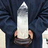 Huge quartz crystal large healing clear crystal obelisk carved polished