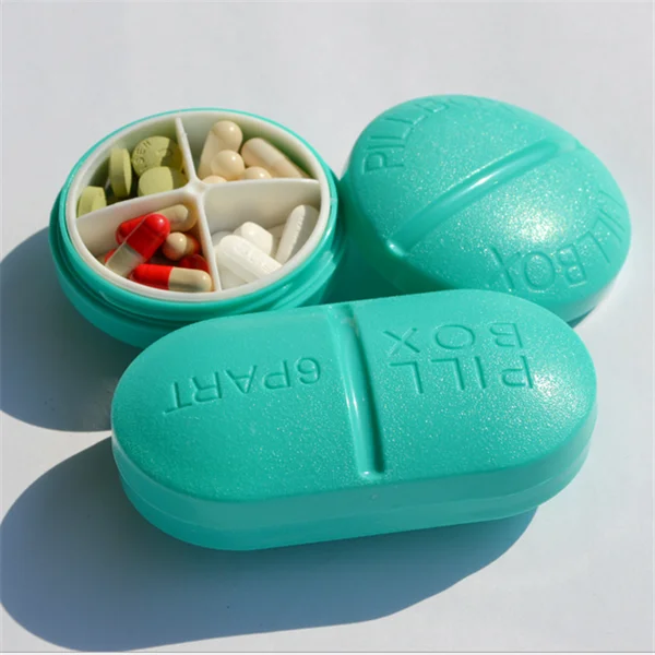 Portable Good Quality 4 Compartment Plastic Pill Box,Small Pill