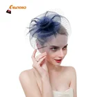 Fashion Head Piece Bridal Hair Clip Women Mini Top Hat Feather Fascinator Wholesale