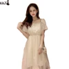 2019 Good Quality Chiffon Bride Gowns Online Dress Women French Short Sleeve White Lace Dress