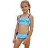 Wholesale Swimsuit Kids Bathing Suits Swimming Costume Star Printing Two Pieces Beachwear Blue Bikini For Little Girls