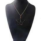 Fashion Korean Gold Alloy Double Stars Pendant Necklaces For Women and Girls