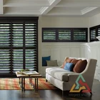 Interior Wooden Shutters Living Room with Beautiful Basswood Shutters