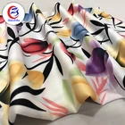 Modern design flower print sublimation polyester satin silk fabric for lady gown