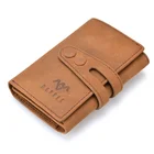 Factory price hot sale brown nubuck genuine leather key organizer holder