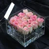 Naxilai Custom logo Valentines Gift Plastic rose display case 9/11/16/ 25 Pieces Watertight Acrylic Flower Box for Rose
