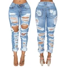 Xintang Jeans Fancy Girls Stylish Scratch Trousers Guangzhou Female Women Ripped Destroyed Denim Damaged Jeans