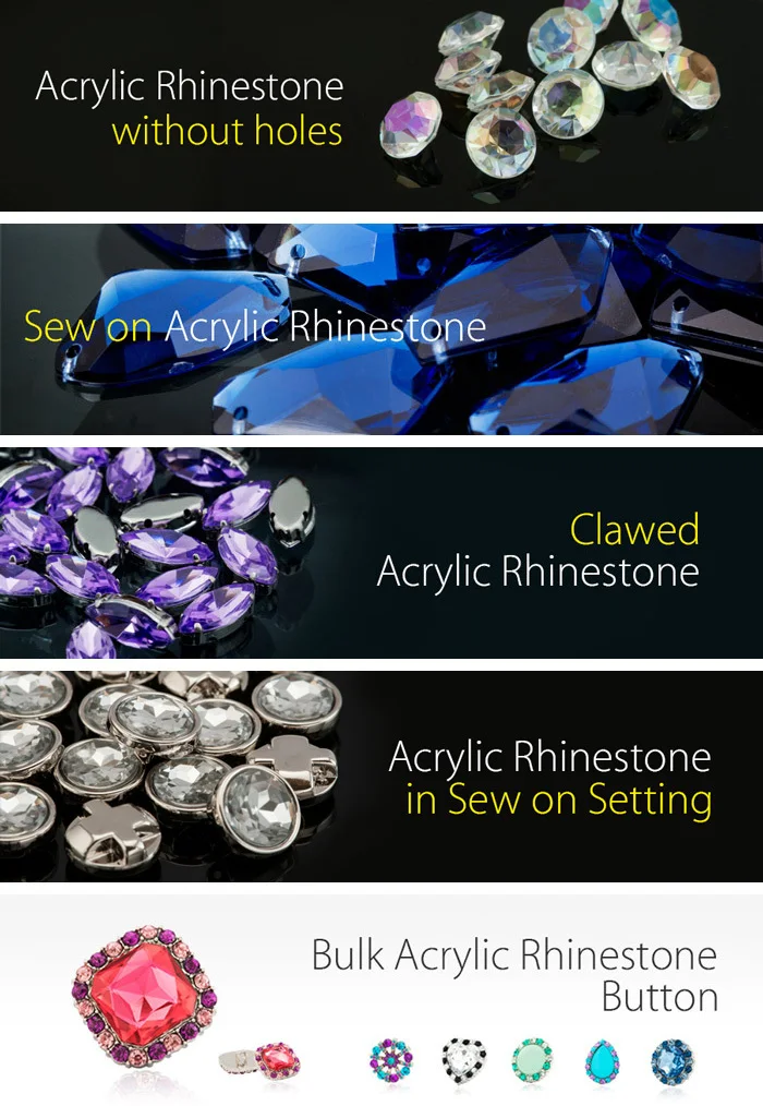 Decorative Professional Crystal Rhinestone Buttons Flat Back