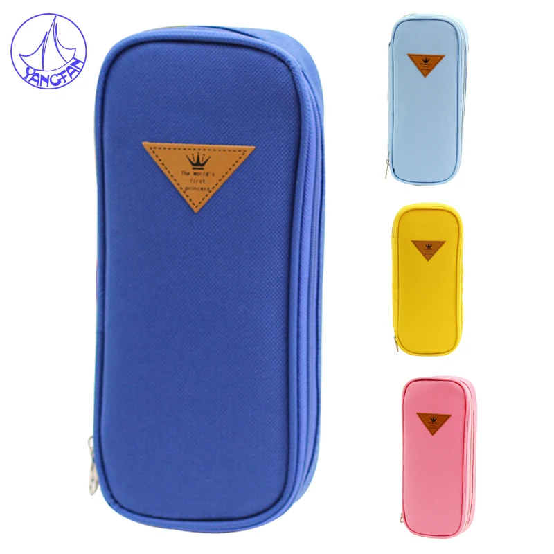 Korean Multi Super Hero Pandent 4Candy Color Canvas Pencil Case Big Capacity Pencil Bag Material Escolar School Supplies PC#820