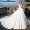 ON3055 NEW Long Sleeve Lace Wedding Dress 2017 Cathedral Train Satin Wedding Gowns Vintage Vestido De Noiva Renda Online Shop