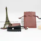 custom mini black printing Pu leather drawstring pouch