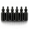 1oz Black Coated Glass UV Resistant Eye Dropper Bottles , UV Safe Bottles for Essential Oils and Aromatherapy 30ml