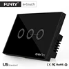 FUNRY ST1 Latest Wall Switch, 3-Gang Touch Switch, Smart Home Light Switch with Wireless RF Remote Controller
