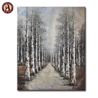 interior decoration the most beautiful birch forest painting