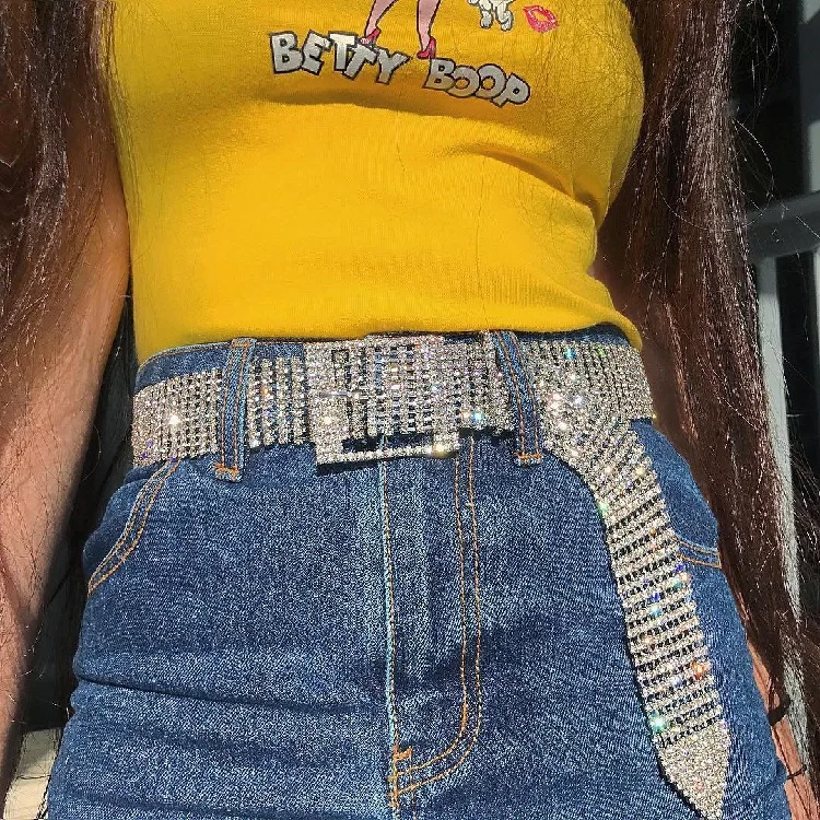 New arrival Factory Sexy and Shiny Crystal Rhinestone Chain Waist Belt Party crystal belt