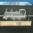 Engraved Steam Train 3D laser Crystal Block MH-F0214