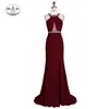 Chaozhou Factory Wholesale Red Color Long Evening Dinner Dress