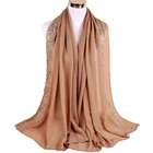 New fashion malaysia pearl chiffon hijab muslim Wholesale scarf With diamond headscarf Scarves super September