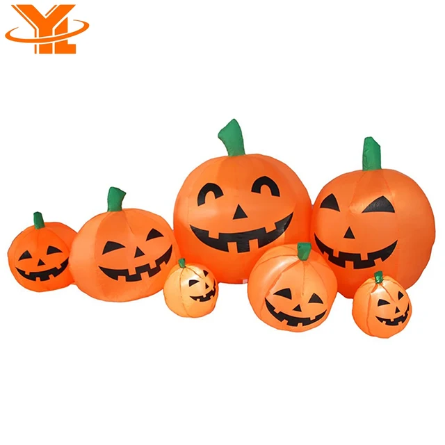 happy pumpkin family, led lights halloween inflatable pumpkin