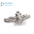 Unique design custom personalized metal zinc alloy silver plated air force airplane pilot wings coin