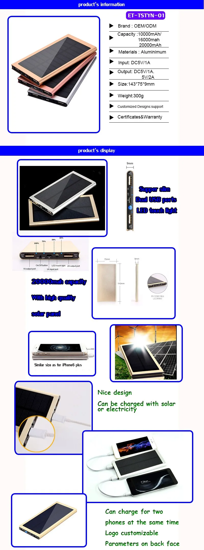 Hot selling dual USB 5V 2A portable 12000mah waterproof solar power bank for mobile charger - ANKUX.COM