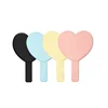 High Quality Portable Type Korea Style Custom Logo Salon Use Macarons Color Heart Plastic Hand Mirror