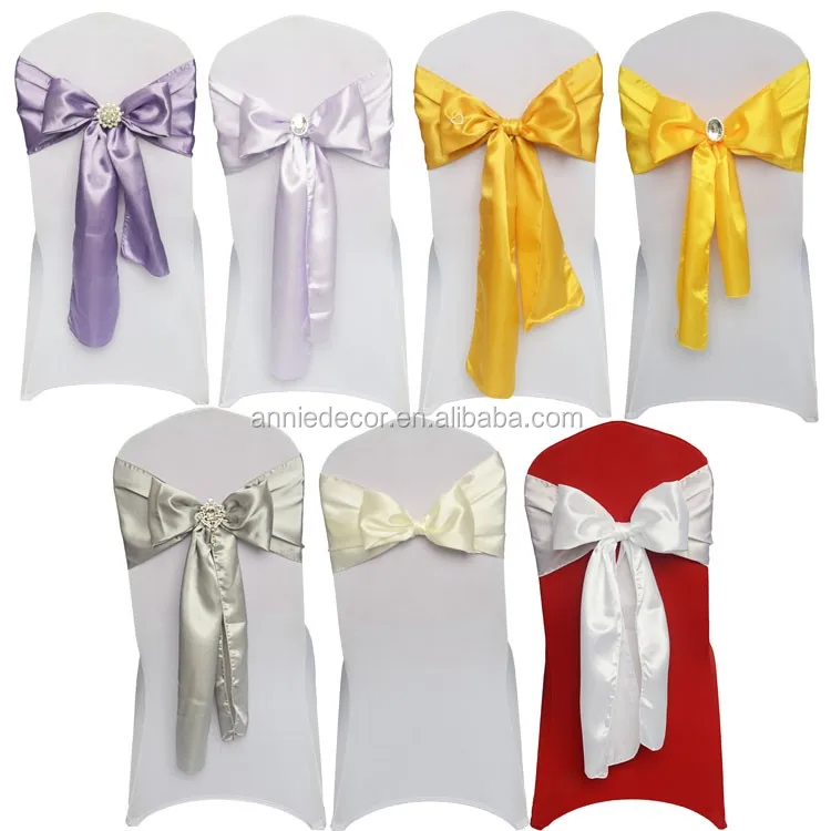 Satin Chair Sashes Ties Wedding Banquet Party Event Decoration Chair Bows