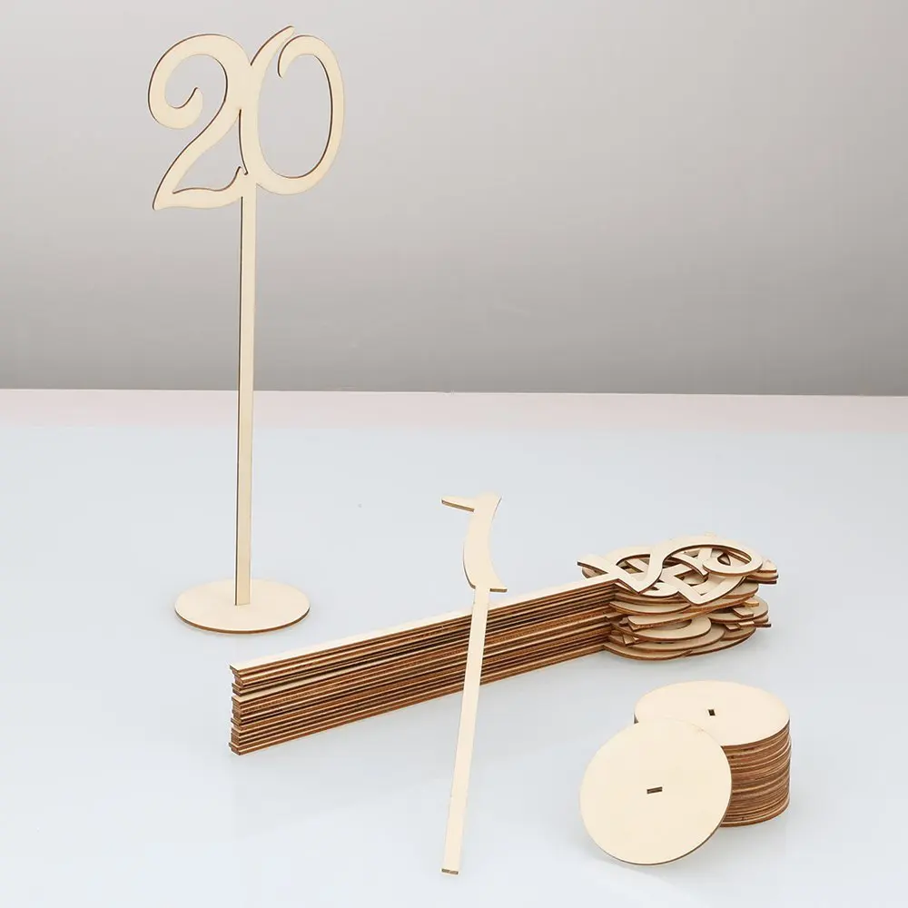 1-40 Wood Table Numbers with Holder Base for Wedding Home Wedding Anniversary Party Decoration
