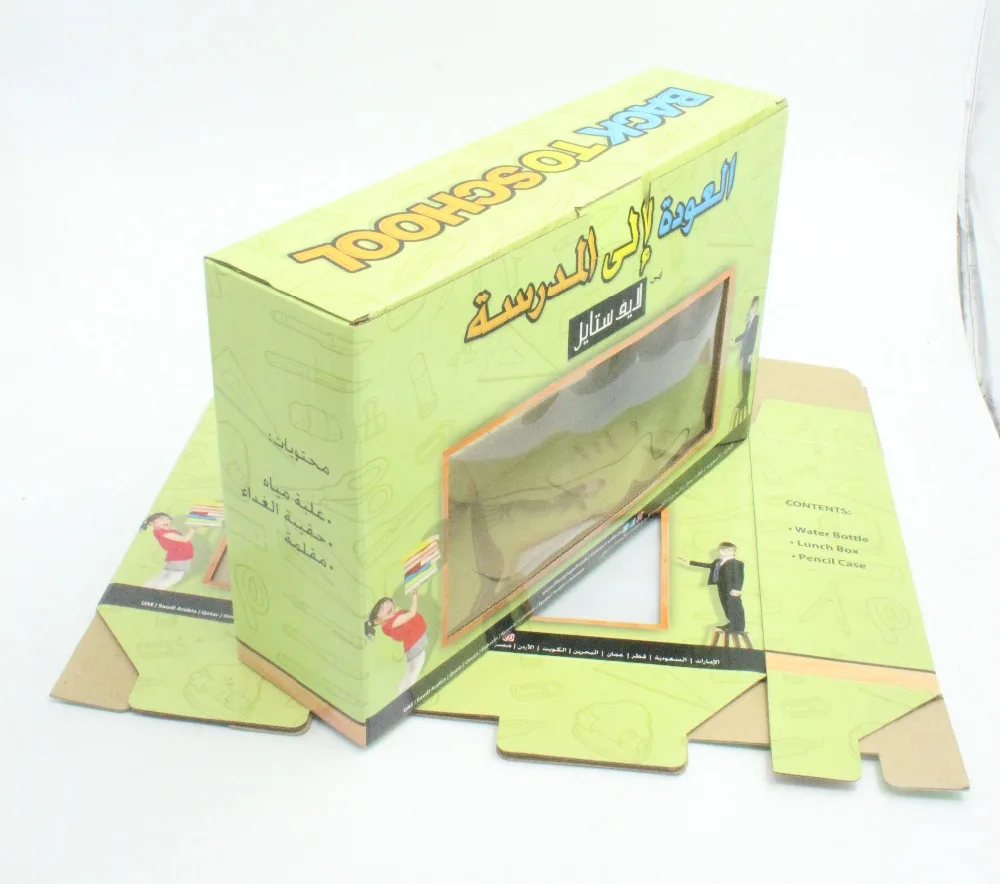 pvc gift packaging window corrugated cardboard box with lid