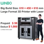 Multi-funtional 3D Printer Large format 3d printer Fast Speed 3d printer with Wi-Fi,7in screen