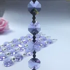 14mm Purple Crystal Octagon Bead Chain With Brass Garland Strand Chandelier Pendants
