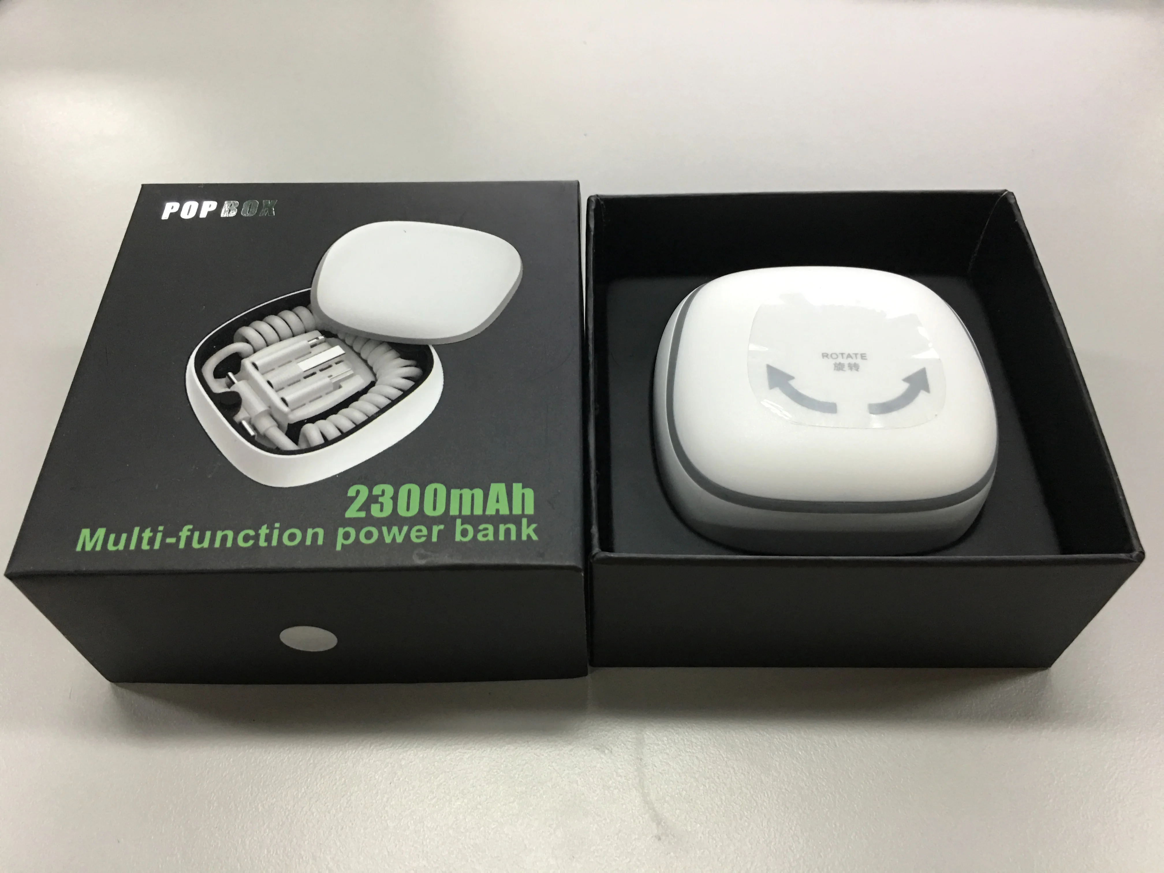 iHaitun smart mini box power bank of 2300mAh with Ap type-c and android adapters - ANKUX.COM