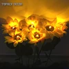 TOPREX DECOR outdoor Decoration Led Artificial sunflower flower Stand light with 70cm stick