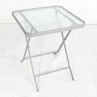 Outdoor Folding Square Bistro Glass Table 70x70cm