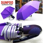 3 folds Purple color auto open and closed UV protect umbrella