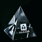 Custom paperweight crystal glass pyramid 3d laser engraved crystal cubes