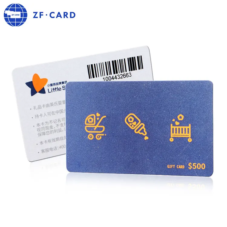 printing plastic pvc rfid chip loyalty card with barcode