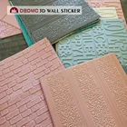 Pink white PE wall panels 3d brick wallpaper 3d foam wall stickers for home decoration