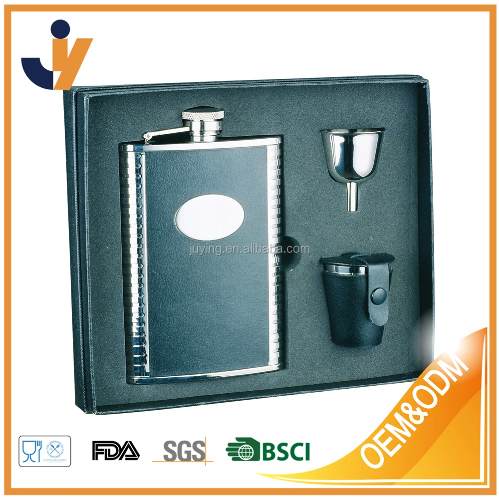 premium 304 (18/8) stainless steel liquor hip flask set