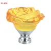 K9 glass transparent crystal rose shape door pull handles and knobs