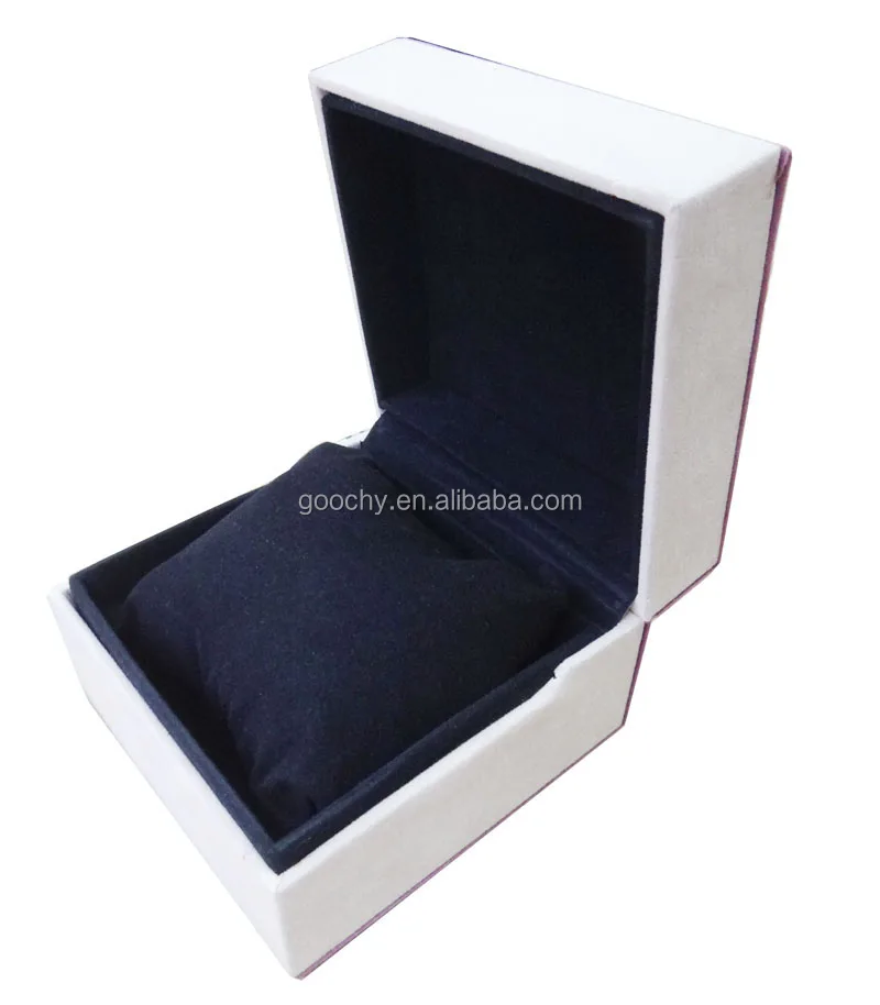 plastic single wrist watch gift boxes with a black pillow inside