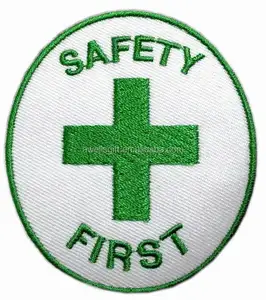 green cross safety first iron/sew on patch applique embroidered