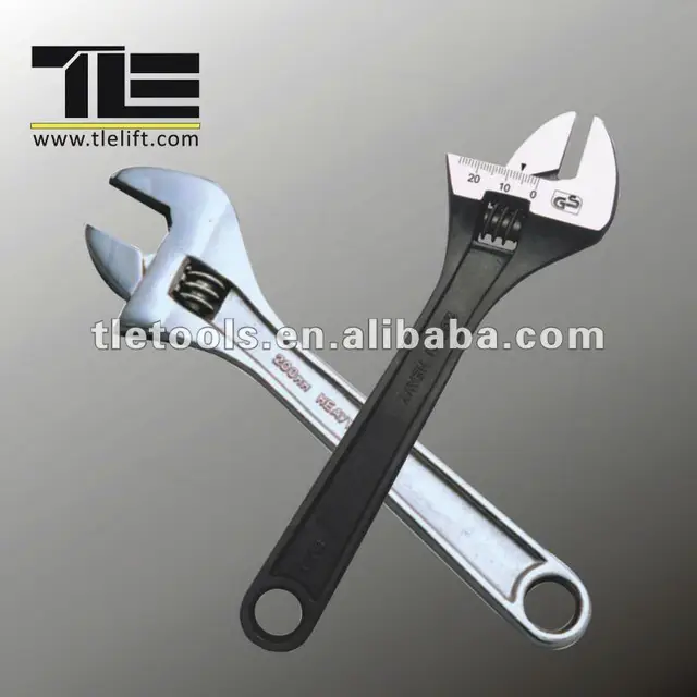 drop forged adjustable wrench with two color toggle with scale