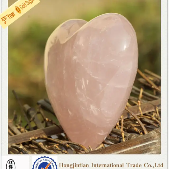cheap rose natural crystal heart for guest takeaway souvenirs